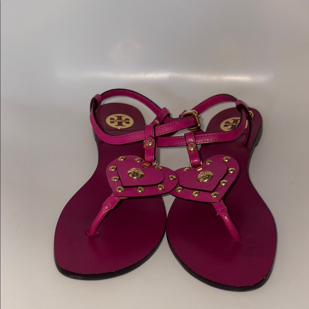 Tory Burch Fuchsia Heart Sandals